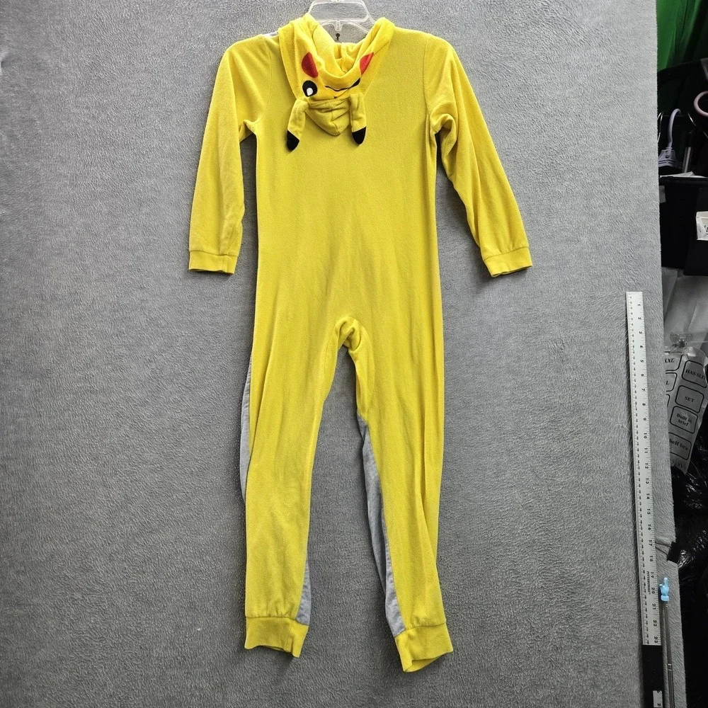 Pokemon Boys Sleepwear 10 Yellow Jumpsuit Graphic Fleece Pikachu Pokeball Pajama